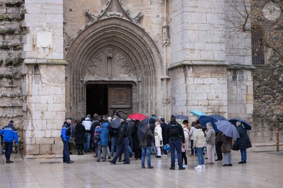 Cérémonie religieuse pour les funérailles d'Emile à la Basilique Sainte Marie Madeleine à Saint-Maximin-la-Sainte-Baume, le 8 février 2025. Photo by Shootpix/Abaca
