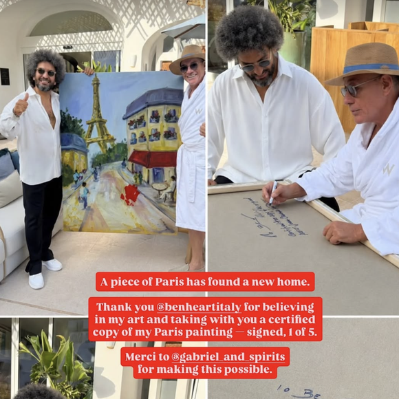 L’ancien champion d’arts martiaux présente désormais ses propres peintures, avec une première exposition organisée à Hong Kong en mars 2026.

Story Instagram Jean-Claude Van Damme 22 août 2026
