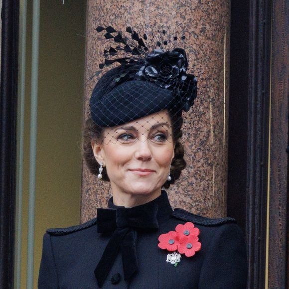 Catherine Kate Middleton, princesse de Galles  honore les disparus des deux guerres mondiales lors de la cérémonie Remembrance Sunday (Dimanche du souvenir) au Cénotaphe à Londres le 10 novembre 2024. Mirrorpix / Bestimage