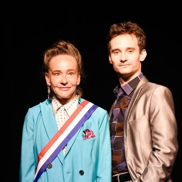 Dominique Frot, Florian Hessique lors du filage de la pièce "Le Bonheur au Quotidien" au théâtre Daunou à Paris le 31 août 2018.

© Coadic Guirec/Bestimage