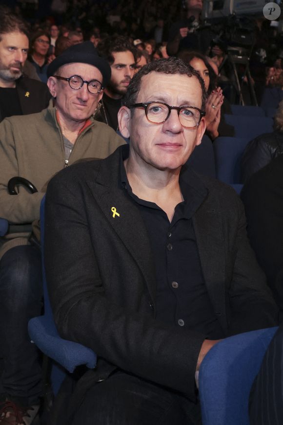 Jean-François Derec, Dany Boon lors d'une cérémonie organisée par le Conseil des institutions juives de France (CRIF) en hommage aux victimes des attentats du Hamas du 7 octobre 2023 contre Israël, à l'occasion du premier anniversaire de l'événement, à Paris, le 7 octobre 2024. 

© Jack Tribeca / Bestimage