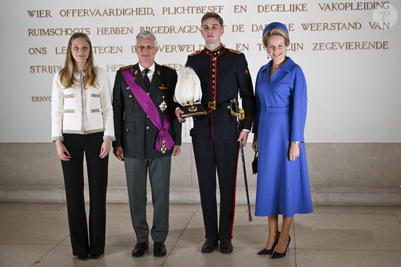 Les Majestés le Roi et la Reine assisteront à la cérémonie militaire au cours de laquelle Son Altesse Royale le Prince Gabriel prêtera serment, avec ses camarades de la 162e promotion des sciences sociales et militaires, ainsi que des élèves de la 177e promotion polytechnique et de diverses promotions de la division spéciale, en tant qu'officier après avoir obtenu son diplôme de bachelier à l'Ecole Royale Militaire (ERM). © Peter De Smedt/Content Curation/ABACAPRESS.COM