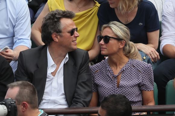 Arthur Sadoun et sa femme Anne-Sophie Lapix - People dans les tribunes des Internationaux de France de Tennis de Roland Garros à Paris. Le 9 juin 2018
© Cyril Moreau / Bestimage