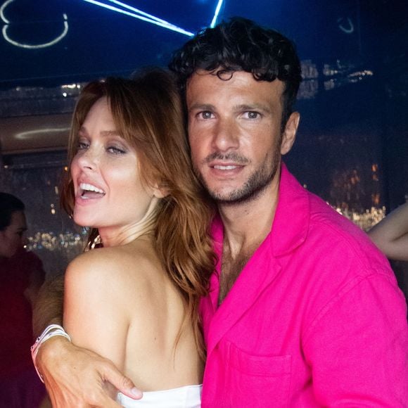 Exclusif - Caroline Receveur et son mari Hugo Philip - People dînent au restaurant "Gioia" avant de faire la fête au VIP Room à Saint-Tropez le 28 juillet 2022. © Hippolyte Hamonet/Bestimage