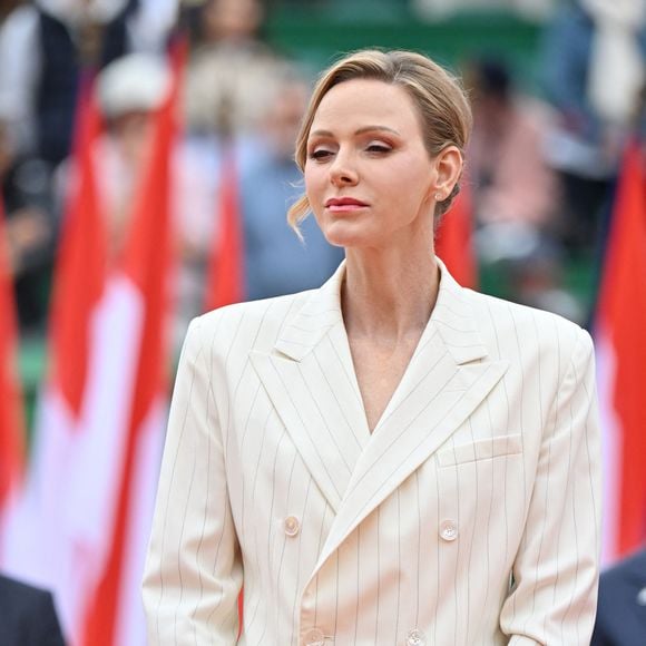 La princesse Charlène de Monaco - La famille princière assiste à la finale du Rolex Monte-Carlo Masters au Monte-Carlo Country Club de Roquebrune Cap Martin, le 12 avril 2026 © Bruno Bebert / Bestimage