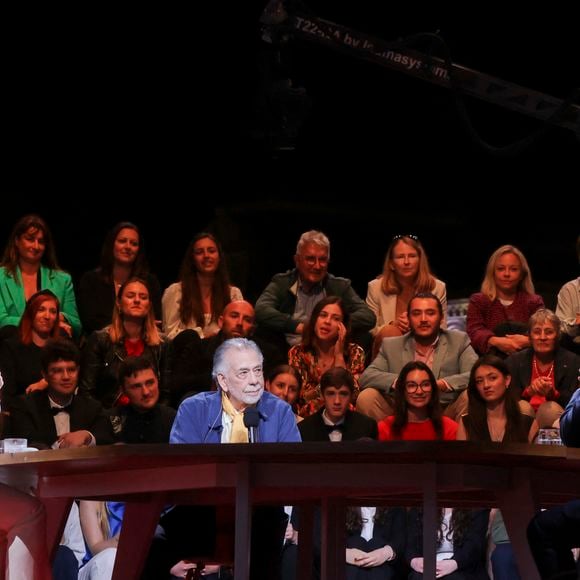 Exclusif - Léa Salamé, Francis Ford Coppola - Plateau de l'émission "Quelle Epoque!" lors du 77ème Festival International du Film de Cannes le 17 mai 2024. © Jack Tribeca/Bestimage