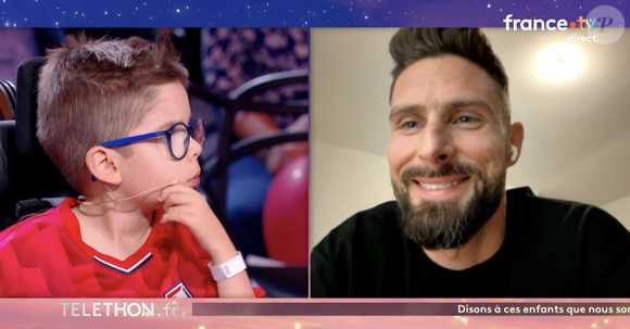 Olivier Giroud sur France 2 pendant le "Téléthon"