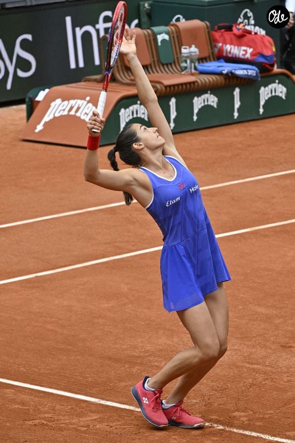 La Française Caroline Garcia battue par l'Américaine B.Pera (6-4, 6-4) lors des Internationaux de France de Tennis de Roland Garros 2025, le 26 mai 2025. 
© Chryslene Caillaud / PsnewZ / Bestimage