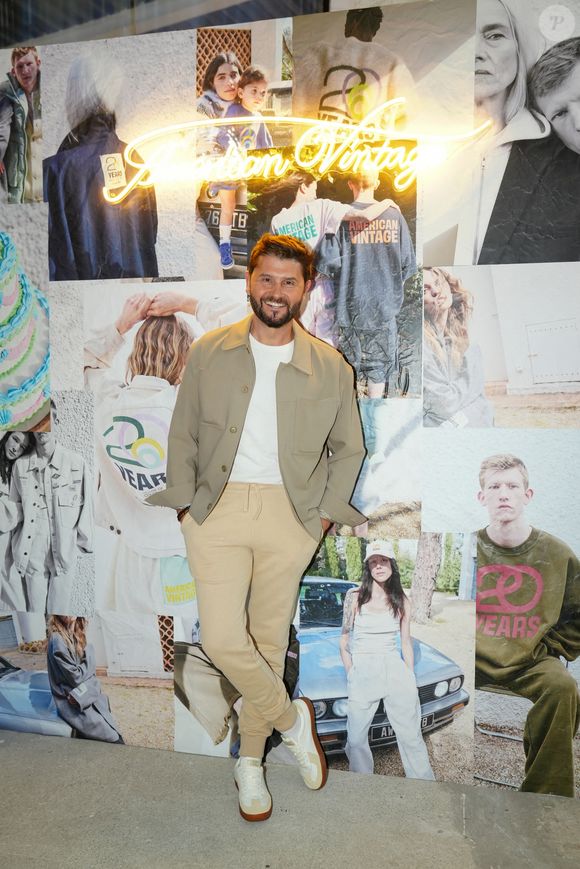 Exclusif - Christophe Beaugrand lors de la soirée des 20 ans de la marque American Vintage à Paris le 29 avril 2025. © Anne-Sophie Guebey / Bestimage