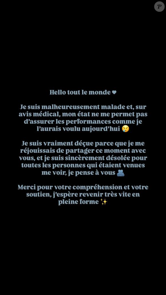 Anouk, ancienne candidate de la "Star Academy", a confié devoir se retirer provisoirement de la tournée. Capture d'écran Instagram
