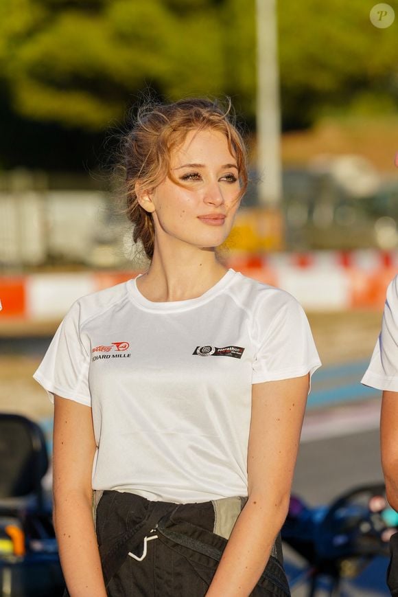 Exclusif - Catherine Davydzenka lors du marathon Karting Jules Bianchi (jour 1) au circuit Paul Ricard au Castellet, France, le 6 septembre 2024. © Anne-Sophie Guebey via Bestimage