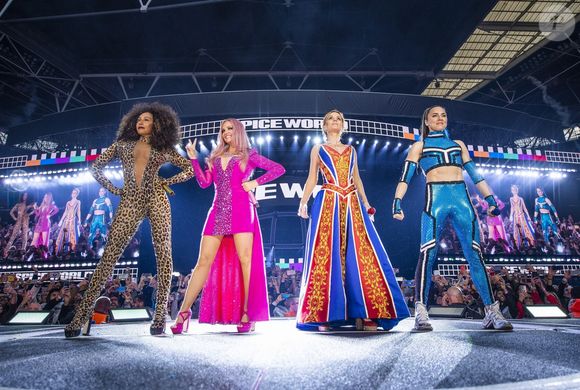 Emma Bunton, Mel B (Melanie Brown), Melanie C (Melanie Chisholm), Geri Horner (Geri Halliwell) - Les Spice Girls lors de leur dernier concert dans le cadre de leur tournée Spice World UK au stade de Wembley à Londres, le 16 juin 2019. Photo par Bestimage
