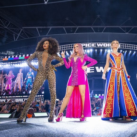 Emma Bunton, Mel B (Melanie Brown), Melanie C (Melanie Chisholm), Geri Horner (Geri Halliwell) - Les Spice Girls lors de leur dernier concert dans le cadre de leur tournée Spice World UK au stade de Wembley à Londres, le 16 juin 2019. Photo par Bestimage