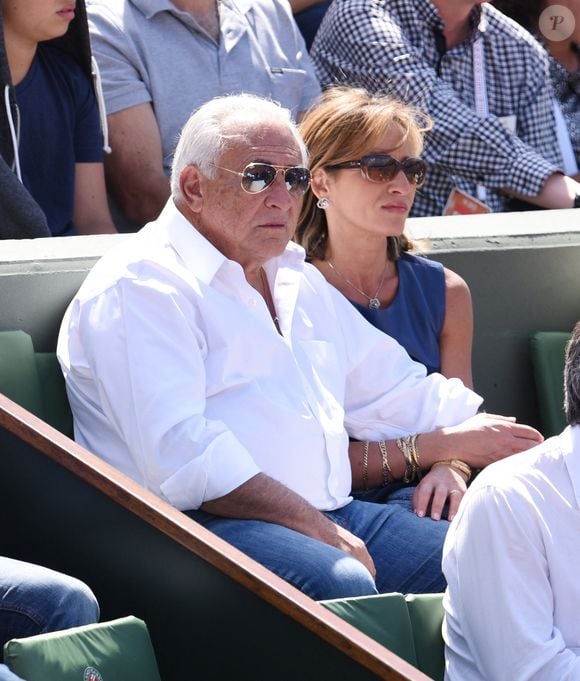 Dominique Strauss Kahn (DSK) et Myriam L'Aouffir assistant aux Internationaux de France de tennis à Roland Garros le 5 juin 2016 à Paris, France.  Photo ABACAPRESS.COM