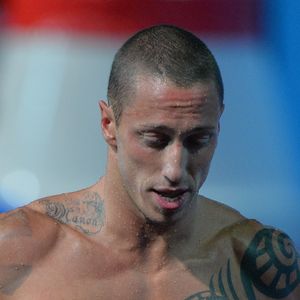 Le Français Frederick Bousquet 50m nage libre lors des 15e Championnats du monde de natation de la FINA au Palau Sant Jordi à Barcelone, Espagne, le 3 août 2013. Photo by Christian Liewig/ABACAPRESS.COM