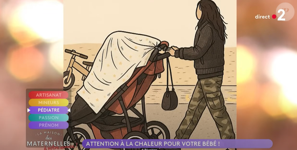 Que fait-on en cas de fortes chaleurs avec un bébé ? 

Le docteur Jules Fougères, pédiatre urgentiste au CHU de Rouen, dans "La maison des maternelles" sur France 2.