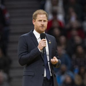 Le duc de Sussex lors de la cérémonie d'ouverture au stade BC Place, à l'occasion du coup d'envoi des Invictus Games Vancouver Whistler 2025 au Canada. Vancouver, Canada, le 8 février 2025. Photo de Zak Hussein/Splash News/ABACAPRESS.COM