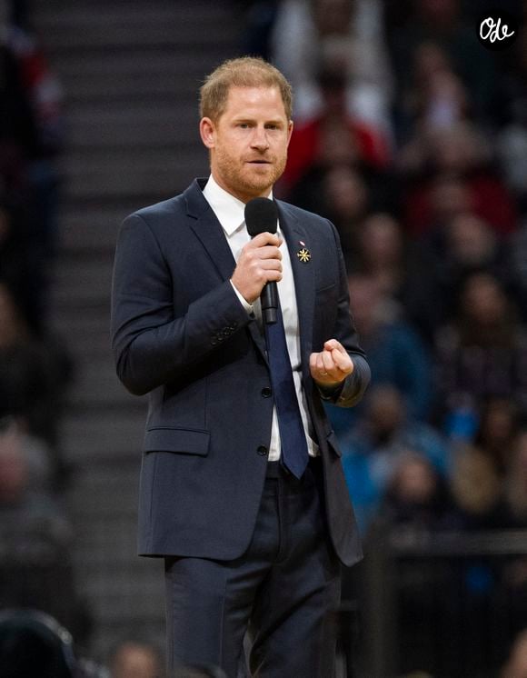 Le duc de Sussex lors de la cérémonie d'ouverture au stade BC Place, à l'occasion du coup d'envoi des Invictus Games Vancouver Whistler 2025 au Canada. Vancouver, Canada, le 8 février 2025. Photo de Zak Hussein/Splash News/ABACAPRESS.COM