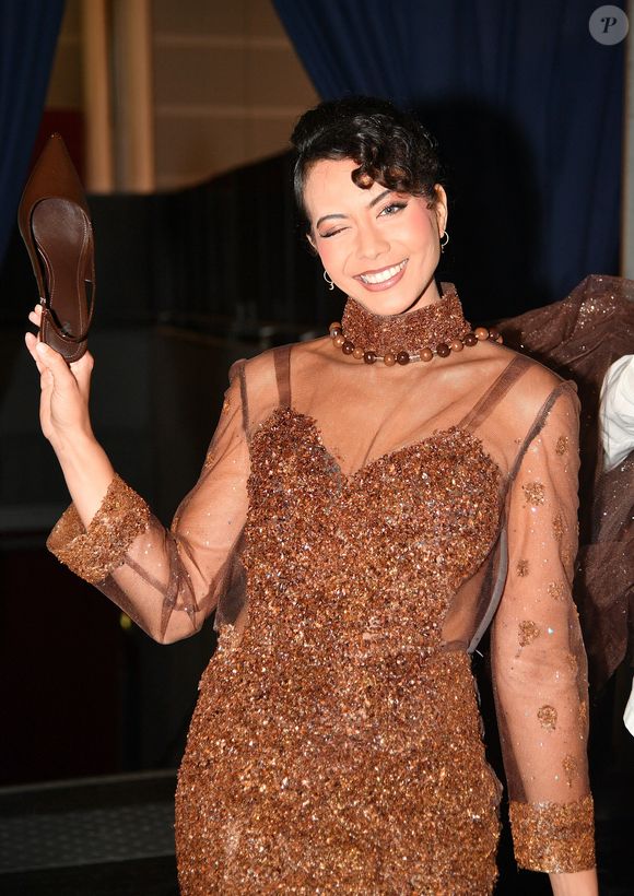 Vaimalama Chaves au défilé d'ouverture du salon du chocolat 2024 à Paris porte de Versailles en faveur de l'association Mécénat Chirurgie Cardiaque à Paris le 29 octobre 2024.

© Perusseau-Veeren/Bestimage