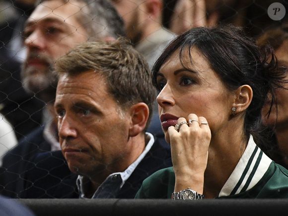 Géraldine Maillet et son compagnon Daniel Riolo - Finale du tournoi de tennis "Rolex Paris Masters" entre Novak Djokovic et Karen Khachanov à l'AccorHotels Arena à Paris, le dimanche 4 novembre 2018. Karen Khachanov a remporté la victoire face à Novak Djokovic (7-5, 6-4) et s’est offert son premier Masters 1000. © Veeren-Perusseau/Bestimage