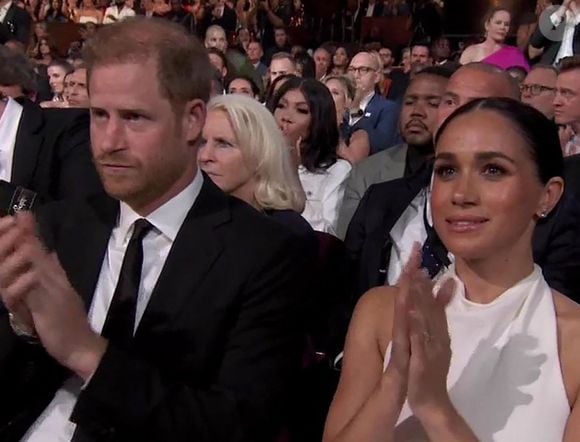 Le prince Harry, duc de Sussex et Meghan Markle, duchesse de Sussex, lors de la cérémonie des "ESPY Awards 2024" à Los Angeles, le 11 juillet 2024.