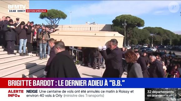 Cercueil de Brigitte Bardot lors de ses obsèques du 7 janvier 2026 à Saint-Tropez