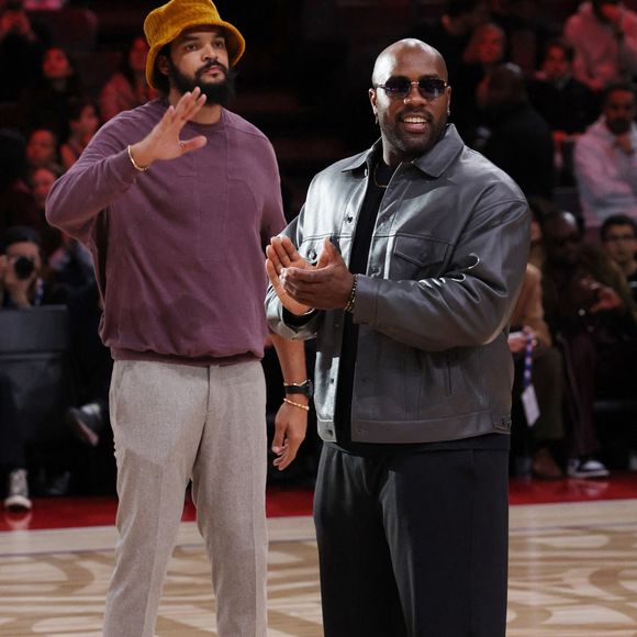 Joakim Noah et Teddy Riner participent au NBA PARIS JAM à Paris, France, le 24 janvier 2025. Photo par Jerome Dominé/ABACAPRESS.COM