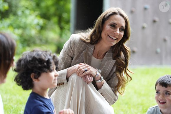 Catherine (Kate) Middleton, princesse de Galles, visite l'école maternelle Salvador Allende à Reggio Emilia (Italie), lors de son voyage consacré à la petite enfance, le 14 mai 2026.
© GOFF / Bestimage