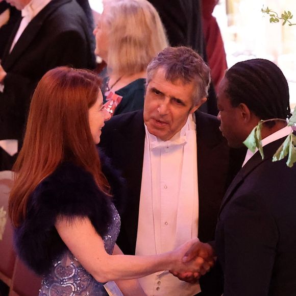 Julien Clerc et sa compagne Hélène Grémillon lors d’un banquet d’état à Guildhall, Londres le 9 juillet 2025. Le couple présidentiel français est en voyage officiel au Royaume Uni pour trois jours.

© Dominique Jacovides / Bestimage