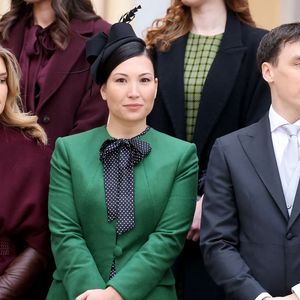 Camille Gottlieb, Marie Ducruet (Chevallier), Louis Ducruet - La famille princière monégasque dans la cour d'honneur du palais lors de la fête nationale à Monaco le 19 novembre 2025. © Dominique Jacovides - Bruno Bebert / Bestimage