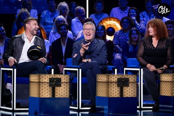 Exclusif - Laurent Ruquier, Valerie Mairesse, Jean-Philippe Janssens lors de l'enregistrement de l'émission "La Boîte à secrets", présentée par F.Bollaert et diffusée le 16 octobre sur France 3, à Paris, France, le 29 septembre 2026. © Cyril Moreau/Bestimage