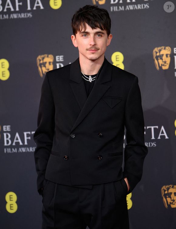 Timothée Chalamet au photocall de la 78ème cérémonie des British Academy Film Award, au Royal Albert Hall à Londres, le 16 février 2025.

Photo : Goff Inf / Bestimage