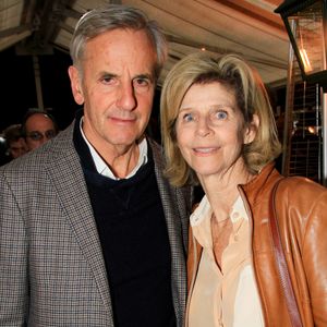 Bernard de La Villardière et sa femme Anne lors de la soirée des 140 ans de légende des Deux Magots et vernissage de l'exposition "140 ans d'esprits créatifs à Saint-Germain-des-Prés" à Paris le 29 avril 2024. © Philippe Baldini / Bestimage