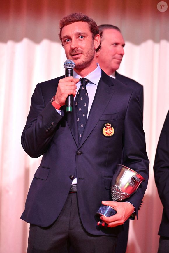 Pierre Casiraghi durant la cérémonie d'intronisation des nouveaux membres du Yacht Club de Monaco ainsi que la remise des YCM Awards-Trophée Credit Suisse 2025, présidé par le prince Albert II de Monaco, le 16 décembre 2025, au Yacht Club de Monaco. Le titre de "régatier du Y.C.M. de l'année 2025" a été remporté par Pierre Casiraghi. Ce sont les membres du Club qui ont voté et choisi entre plusieurs régatiers. © Bruno Bebert / Bestimage