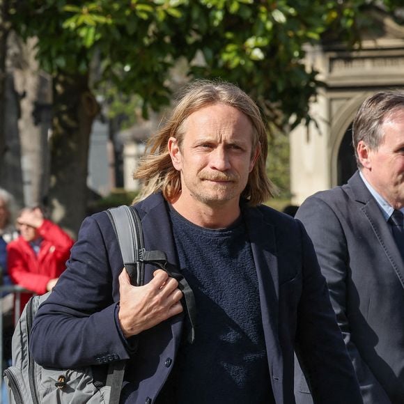 Jérémie Rénier aux arrivées des obsèques d'Emilie Dequenne au cimetière Père Lachaise à Paris, France, le 26 mars 2025. © Cyril Moreau/Bestimage