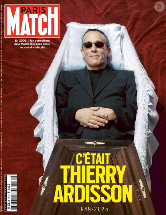 Thierry Ardisson en couverture de "Paris Match", en kiosques le 15 juillet 2025.