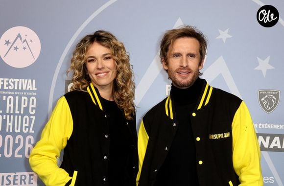 Elodie Fontan et son compagnon Philippe Lacheau - Tapis rouge lors du 29ème Festival International du Film de Comédie de l'Alpe d'Huez le 21 Janvier 2026. © Dominique Jacovides/Bestimage