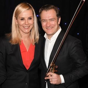 Laurence Ferrari et son mari Renaud Capuçon - Inauguration de la statue de cire de "Renaud Capuçon" au musée Grévin à Paris le 9 mars 2020. © Coadic Guirec/Bestimage