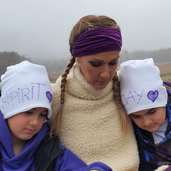 Céline Dion avec ses jumeaux, Eddy et Nelson. Photo : Facebook/Céline Dion