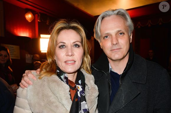 Mathilde Seigner et son compagnon Mathieu Petit - People à la représentation de la pièce "Pleins Feux" au théâtre Hébertot à Paris, les 6 et 7 février 2017. © Coadic Guirec/Bestimage