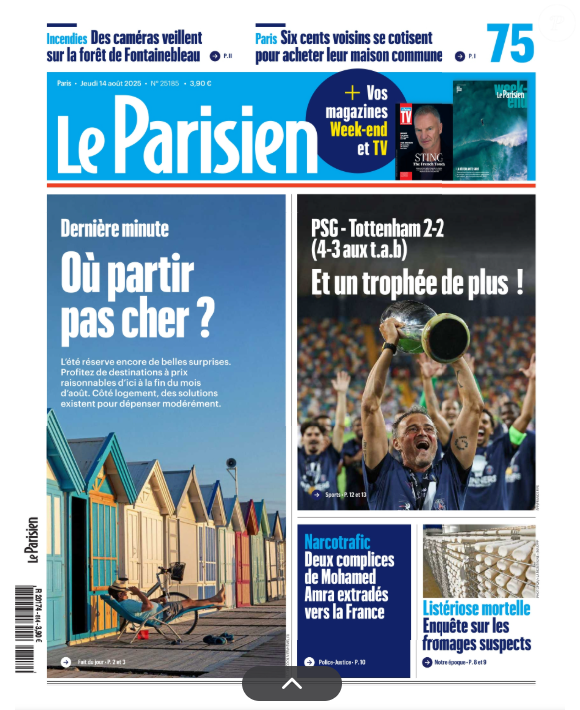 Couverture de "Le Parisien" du 14 août 2025.