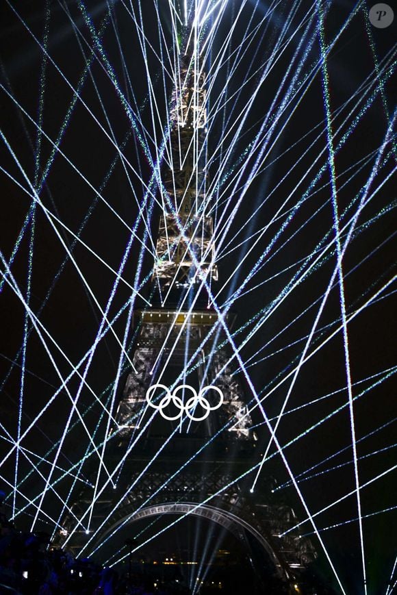 Tour Eiffel - Cérémonie d'ouverture des Jeux Olympiques (JO) de Paris 2024 le 26 juillet 2024 - Paris, FRANCE.