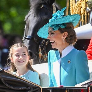 La princesse Charlotte, Catherine, princesse de Galles pendant le défilé des couleurs 2025, à Londres, Royaume-Uni, le 14 juin 2025. Photo by Zak Hussein/Splash News/ABACAPRESS.COM