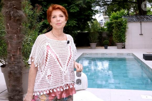 Exclusif - Véronique Genest lors de l'enregistrement de l'émission "La piscine de Jordan de Luxe" le 5 juin 2024.

© Cédric Perrin / Bestimage