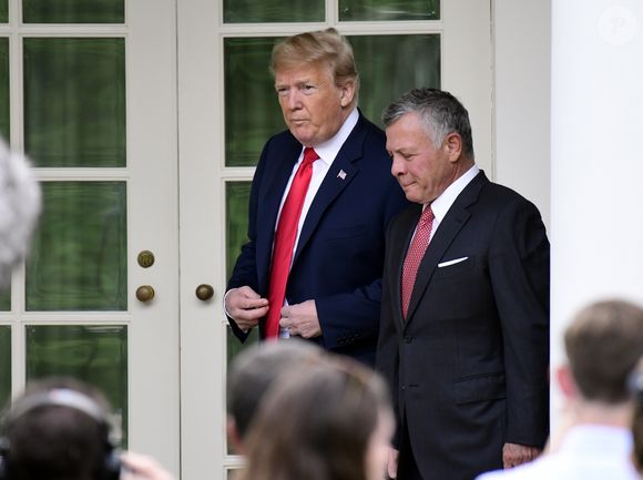 Le roi Abdallah de Jordanie et Donald Trump - Le roi Abdallah de Jordanie et la reine Rania sont reçus par Donald et Melania Trump à la Maison Blanche à Washington, le 25 juin 2018. (Backgrid USA / Bestimage).