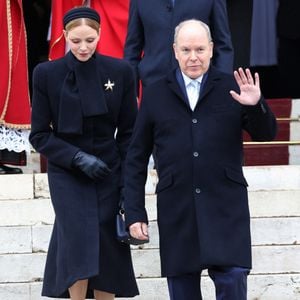 La Princesse Charlène de Monaco et le Prince Albert II de Monaco à la Sainte Dévote à Monaco, le 27 janvier 2026. Photo par Jean-Charles Vinaj/ABACAPRESS.COM