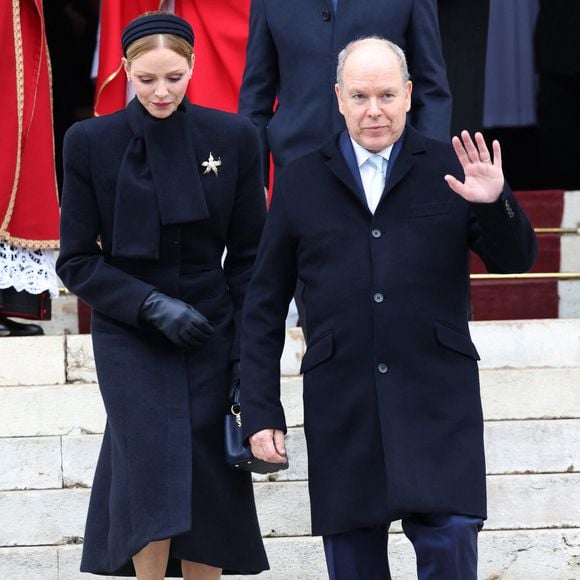 La Princesse Charlène de Monaco et le Prince Albert II de Monaco à la Sainte Dévote à Monaco, le 27 janvier 2026. Photo par Jean-Charles Vinaj/ABACAPRESS.COM