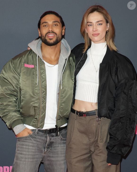 Nassim Lyes et sa compagne Kristel Van De Kamp - Avant Première du film "Bagarre" au Pathé Palace à Paris le 26 mars 2026. © Coadic Guirec/Bestimage