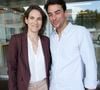 Exclusif - Julian Bugier et sa femme Claire Fournier - Déjeuner dans la loge de France Télévisions lors de la Finale Hommes des Internationaux de France de Tennis de Roland Garros 2024 - Jour 15 à Paris. Le 9 Juin 2024. 
© Bertrand Rindoff / Bestimage