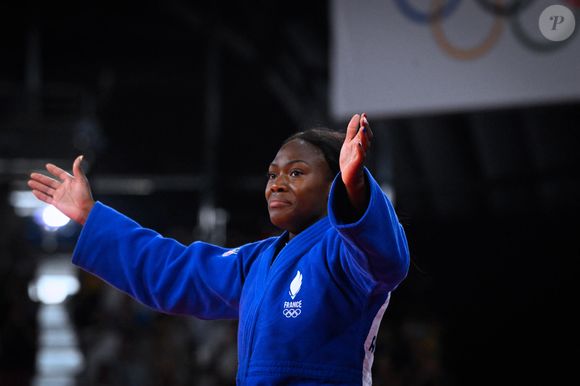 Clarisse Agbegnenou réagit pendant les Jeux Olympiques de Judo 2024 à l'Arena Champ de Mars le 30 juillet 2024 à Paris, France. ( Photo by federico pestellini / DPPI / Panoramic )